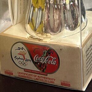 Coca Cola 8oz Silver Bottle and Pin 2000 Sydney Australia Olympics